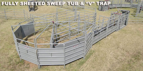 Fully sheeted sweep tub and V trap